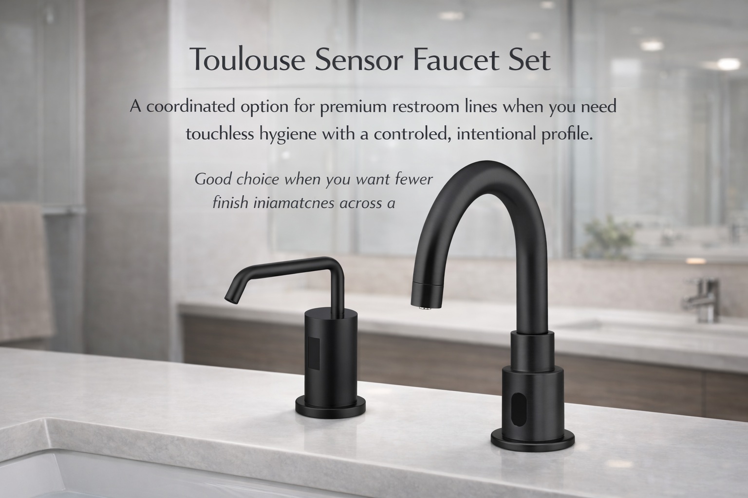 BathSelect Toulouse Automatic Sensor Faucet and Soap Dispenser set model BS18308